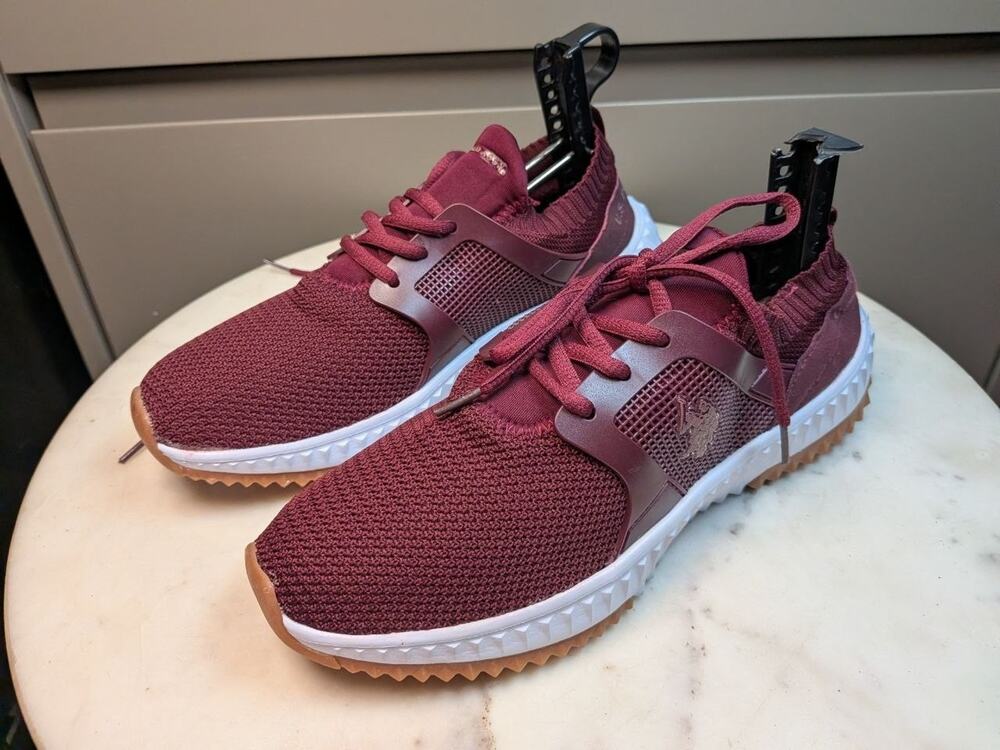 US Polo Assn Womens 9 Red Burgundy Knit Athletic Sneakers NW6298